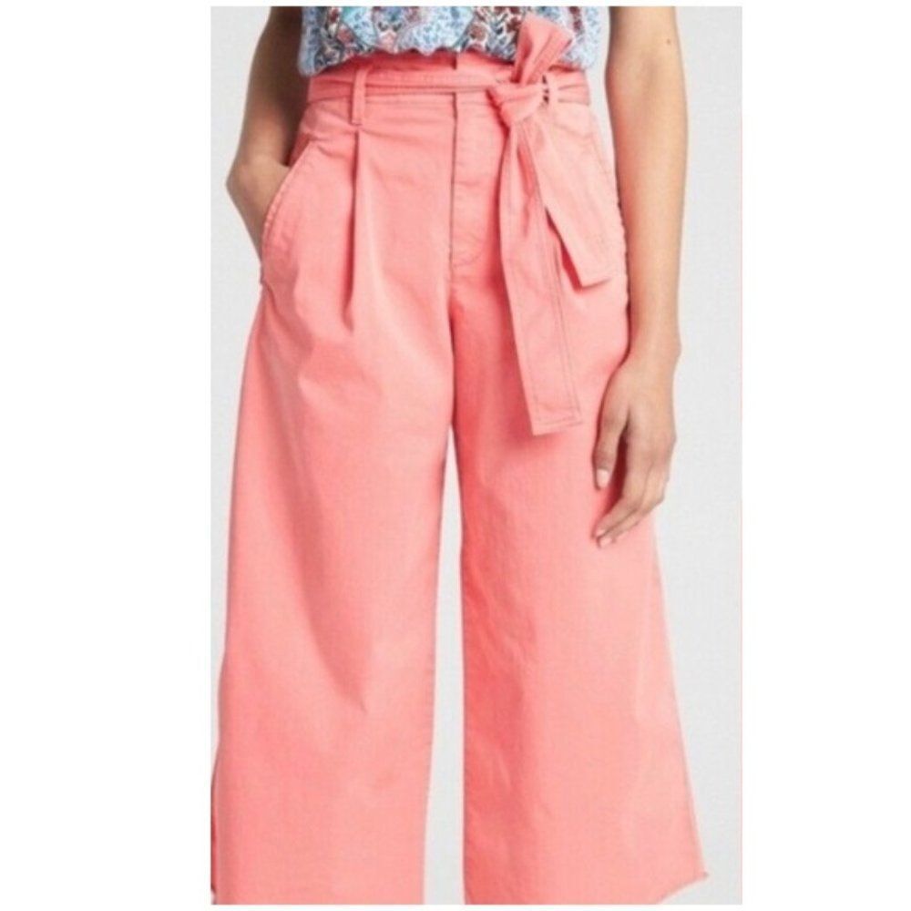 GAP Wide Leg Crop Raw Hem Pants Size 12